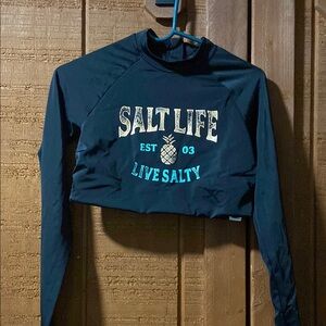 Salt Life Black Crop swim Top